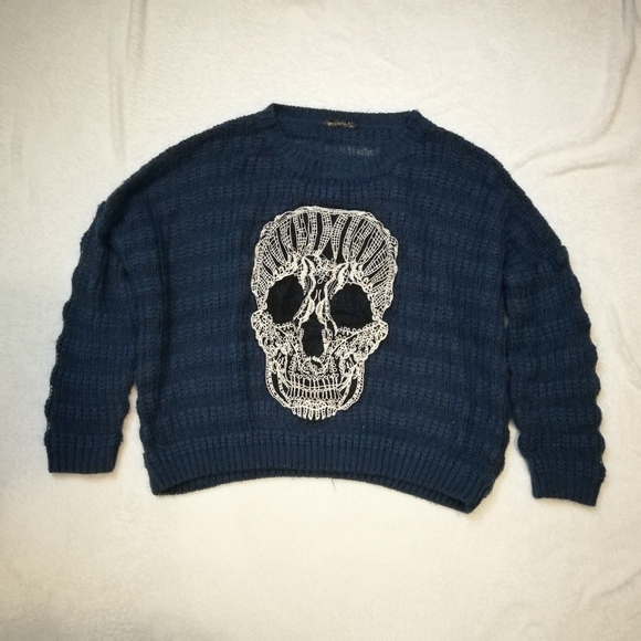Qed London Knit Skull Sweater - Picture 1 of 6